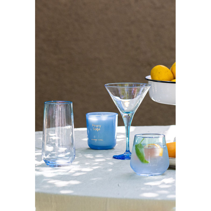 Ensemble de verres à vin élégants (4 pièces), bleu et turquoise, 3,6 x 3,6 x 8,6 pouces | 100% verre, capacité de 16,6 oz liq. Parfait pour les réceptions et les cadeaux, va au lave-vaisselle et est recommandé pour une utilisation durable