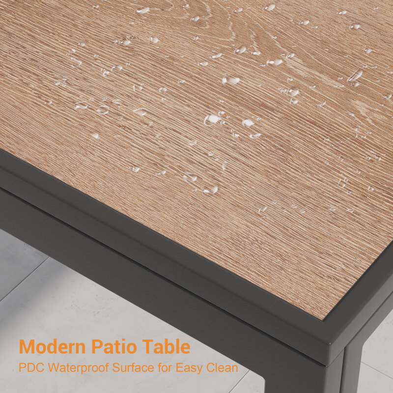 Rectangular Patio Coffee Table with Metal Frame