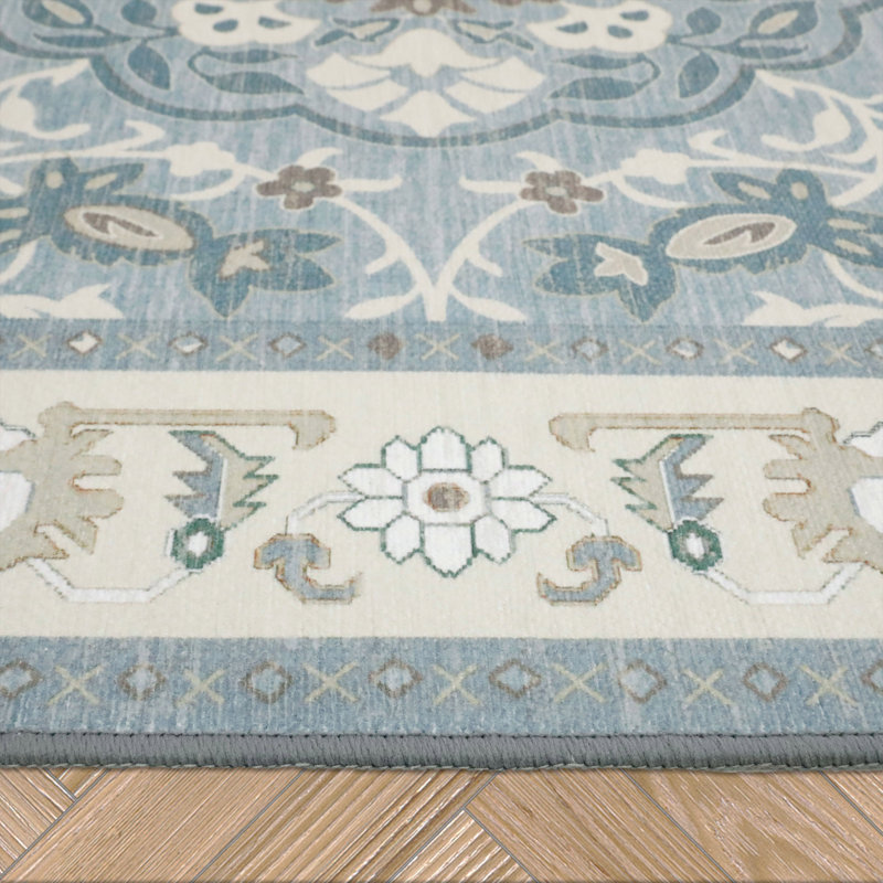 Laura Ashley Aurora Machine Washable Imagine Printed Chenille Rugs 1-Piece, Runner 2'2" x 5'