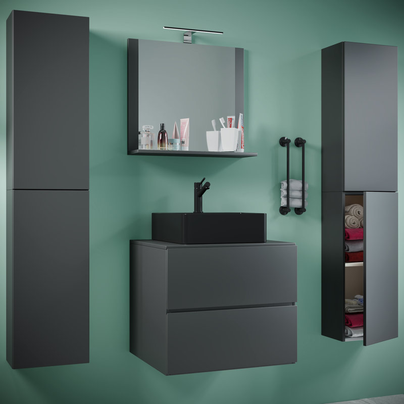 Angelico Bathroom Furniture Suite, Black