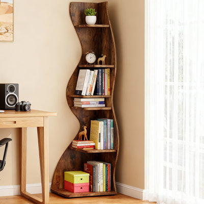 70" Corner Shelf,Brown