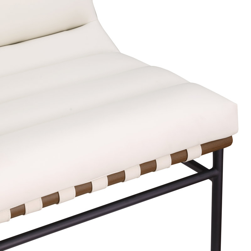Fauteuil sans accoudoirs 24,5 Evgheni, Cuir crème végétalien