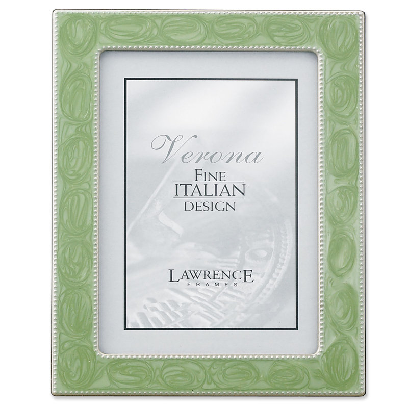 Metal Beaded Picture Frame, 8" x 10", Tourbillon rose et argent
