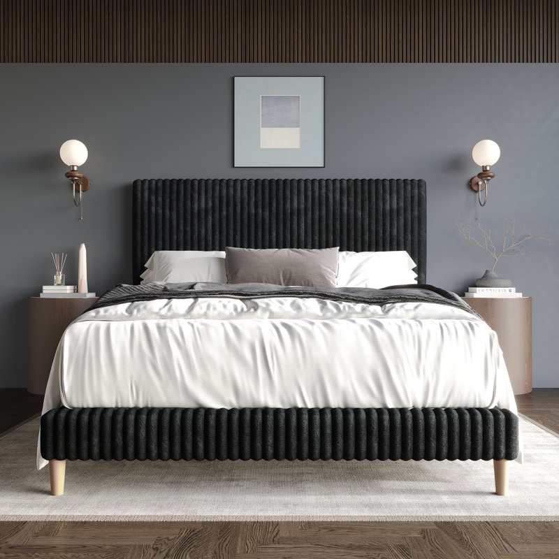 Corduroy Velvet Upholstered Bed | Modern Chic Design
