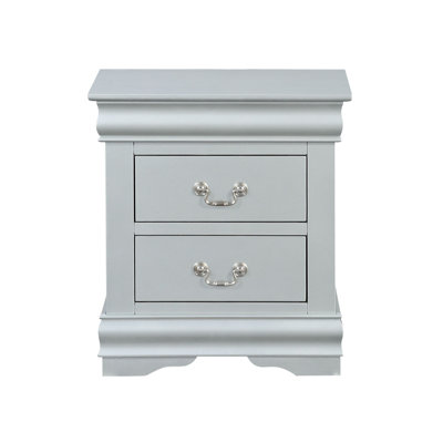 Louis Philippe III Platinum Finish Nightstand