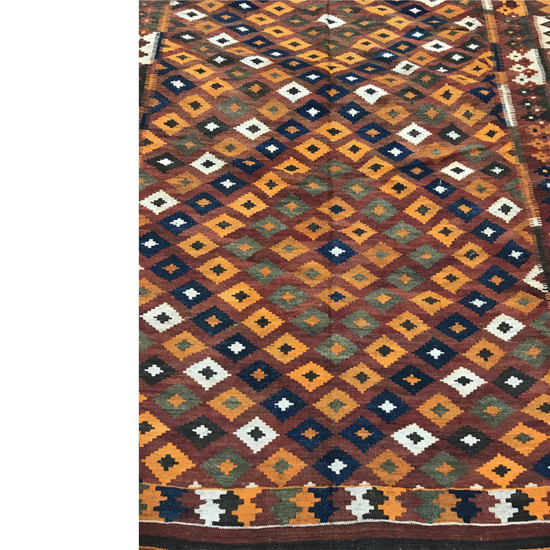 Ghelim One-of-a-Kind Handmade Wool Coral Rug