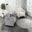 Fauteuil d'appoint, coussin de siège beige rembourré et rembourré en tissu Boucle-130130446