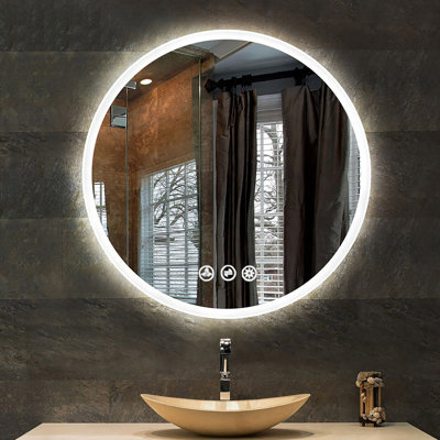 Miroir de salle de bain lumineux à DEL avec désembueur Portsmouth