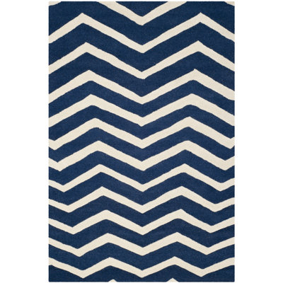 Sanyla Hand Tufted Wool Chevron Rug