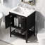 Lavabo de meuble-lavabo moderne élégant en céramique 24 po avec tablette ouverte en bois massif Legault-2035300380-2035300381