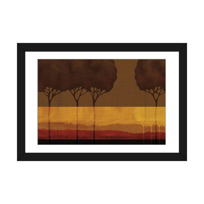 «Autumn Silhouettes I» par Tandi Venter, impression sur toile tendue, H 16 po x l 24 po x P 1 po, Papier d'art encadré noir