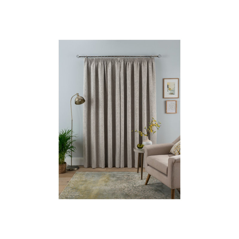 Breighlynn Pencil Pleat Blackout Thermal Curtains, Grey, Width 117 x Drop 137 cm