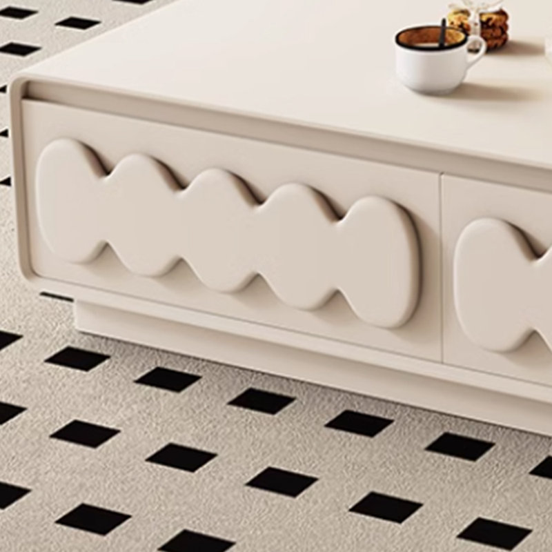 Table basse simple au design créatif, H 16,92 po x L 47,24 po x l 23,62 po, Blanc