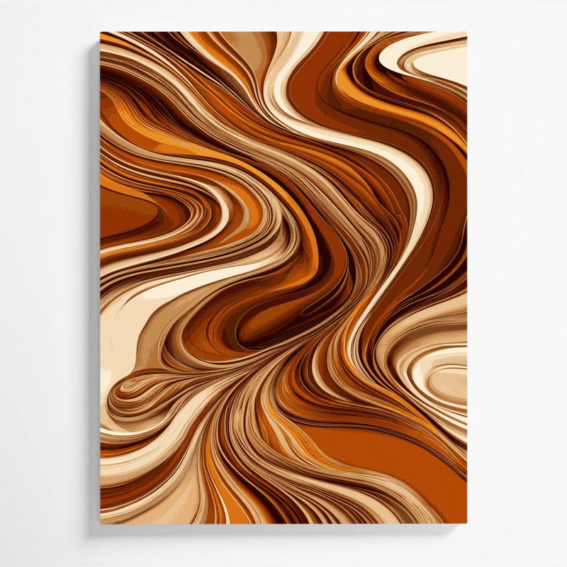 Digital Abstraction 11 Brown Canvas Wall Art