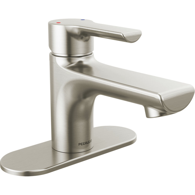 Single-handle Bathroom Faucet with Drain Assembly, Brushed Nickel