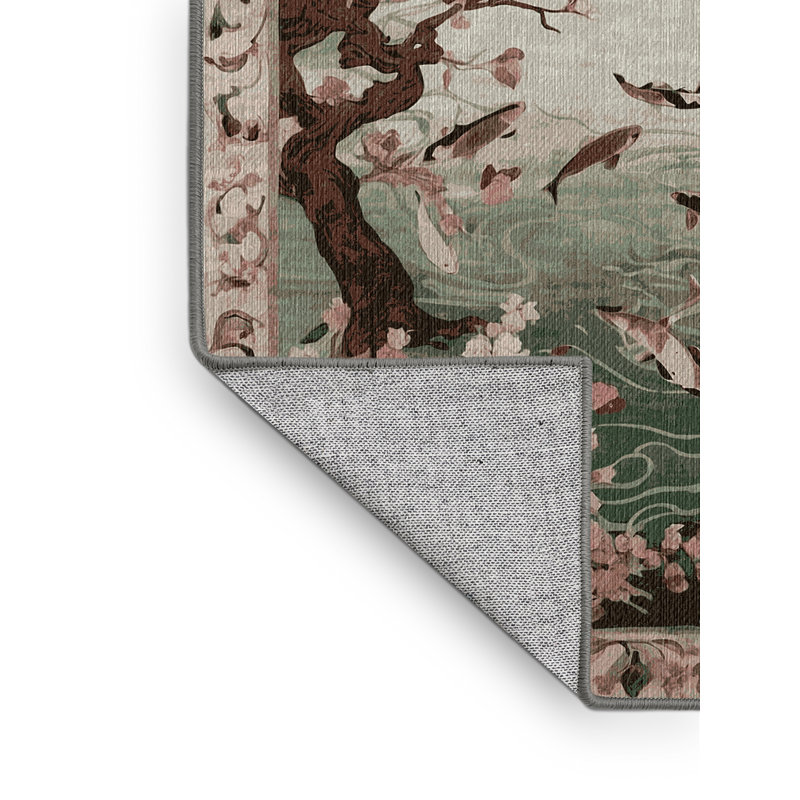 Tapis gris lavable à la machine, Carré 4 pi