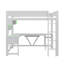Lit mezzanine double en bois pour jouer, bureau intégré, charge USB et rangement-294891301