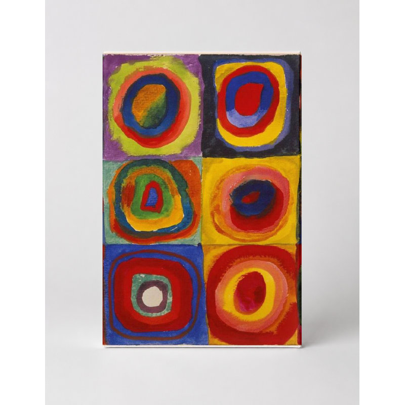 Étude de couleur: carrés avec cercles concentriques (1913) - Art mural sur toile, 20" W x 16" H