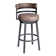 Deherrera Modern Swivel Counter or Bar Stool with Open Low Back and Footrest in Metal and Faux Leather