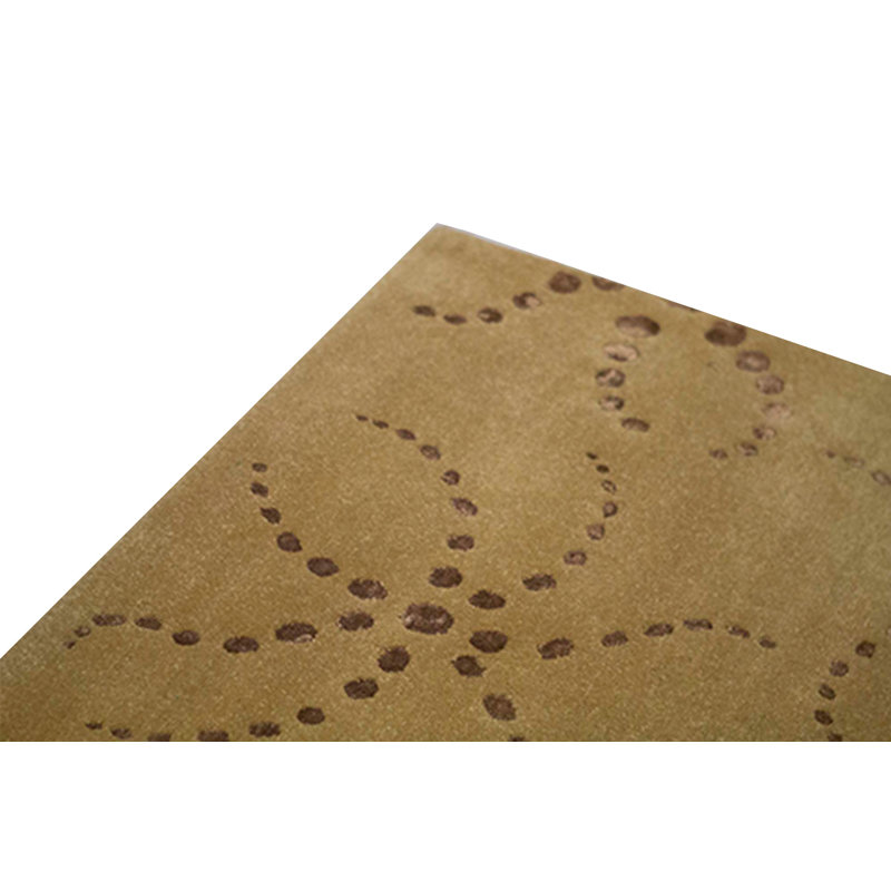Wool Geometric Area Rug in Gold