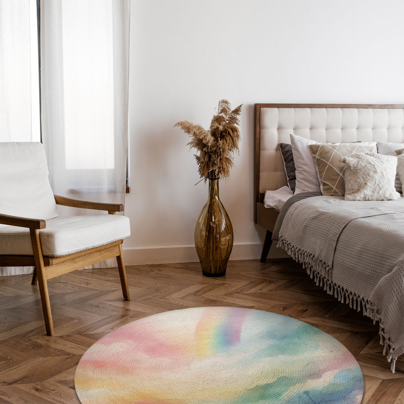 Tapis tressé Rainbow Drift, Rond 5 pi