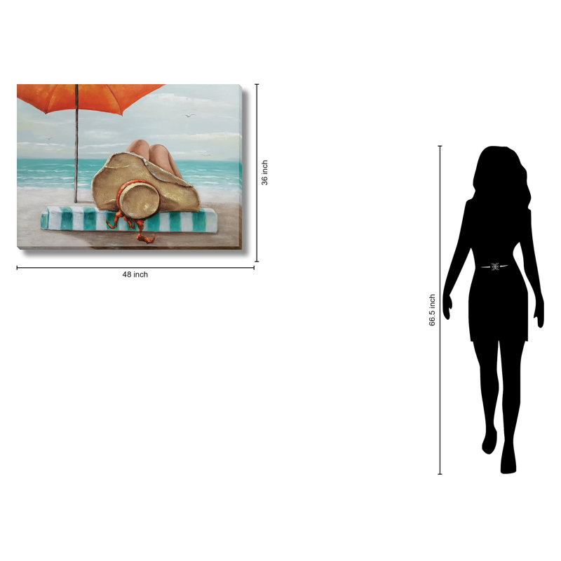 Art mural en toile Seaside Serenity Under Orange - 36 "x 48"