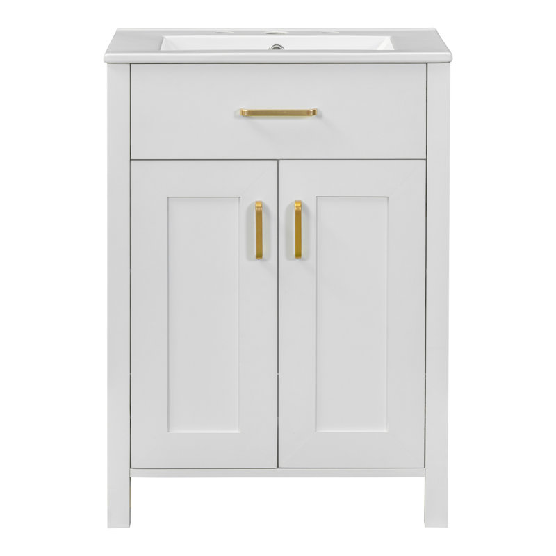 Modern 48-Inch Bathroom Vanity with Ceramic Sink