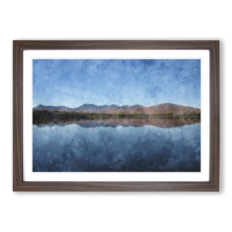 Lake Jerico in New Hampshire - Picture Frame Graphic Art, 27cm H x 36cm W x 2cm D, Walnut Framed