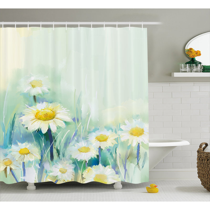 Rideau de douche simple Christensen Daisies on Grass, H 75 po x l 69 po