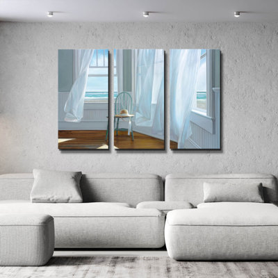 'Intention' By Karen Hollingsworth Triptych Wall Art, 60" x 40"