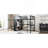 Full Size Loft Bed Frame With Built-In Wardrobe, Metal Loft Bed With Desk And Storage Shelves, Black