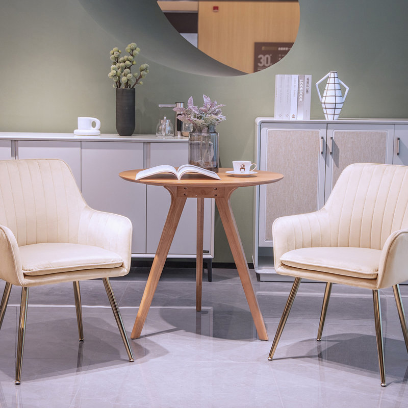Chaises d'appoint avec pieds en métal, Beige