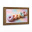 Toile assortie avec beignets glacés et paillettes sur fond pastel-132531911