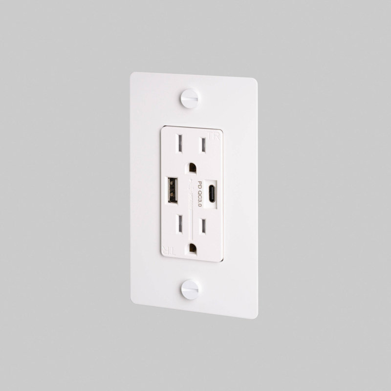 Outlet Module / Duplex And 2 USB-A + C, White