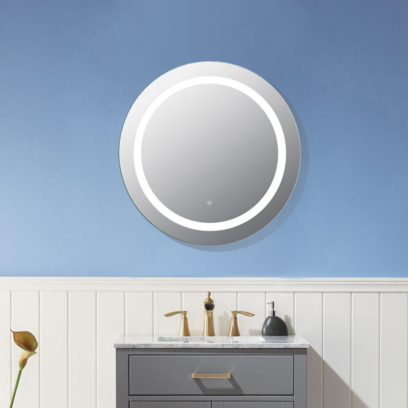 Miroir de salle de bain moderne sans cadre à DEL 24 po Waldon, 32 po x 32 po