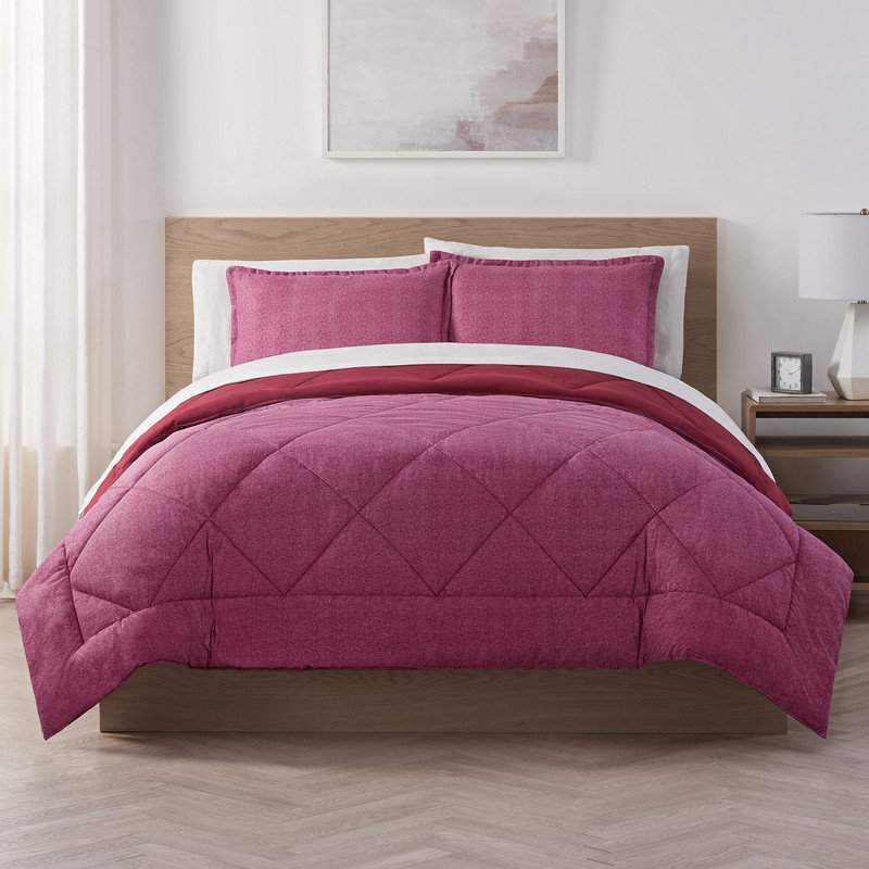 Serta Serta Supersoft Cooling Bed Set, Reversible Bedding Comforter and Solid Sheet Set