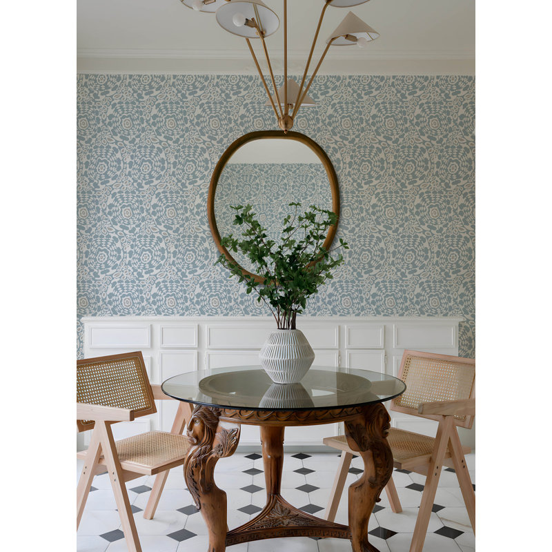 Ayalisse Floral Wallpaper Double Roll, Light Blue