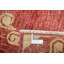 Tapis rouge et doré 2,8 x 3,7 pi noué à la main avec tapis médaillon 100% laine