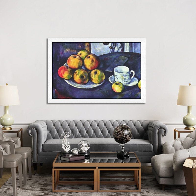 Still Life with Apples by Paul Cezanne - 1 Piece Floater Frame Painting on Canvas, 66.04 cm H x 45.72 cm W, White