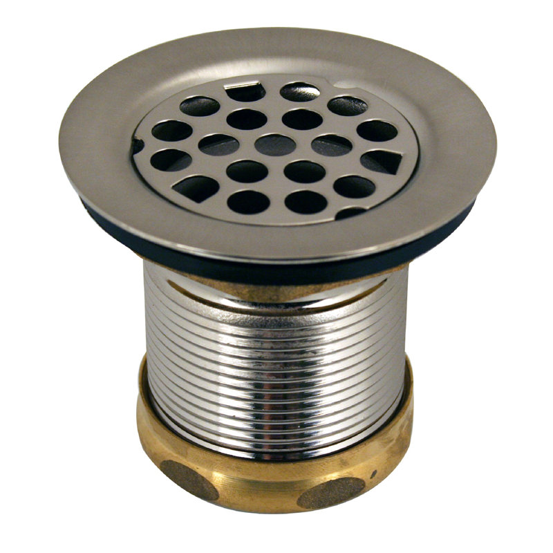 2" Junior Bar and Laundry Sink Drain Assembly with Strainer Grid Cover, Stainless Steel