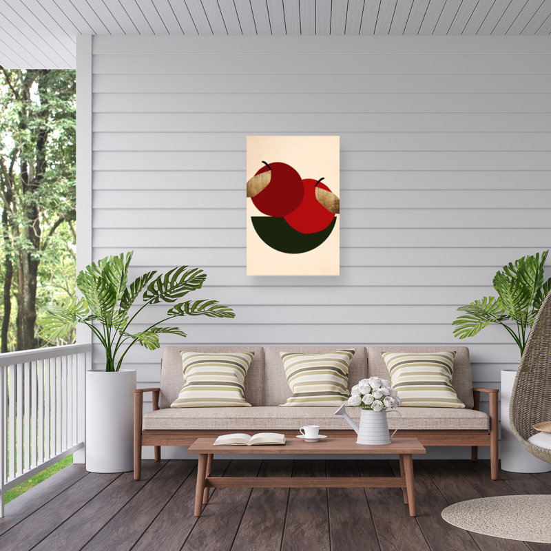 Kubistika  Two Red Apples Outdoor  Canvas, H 16 po x l 24 po