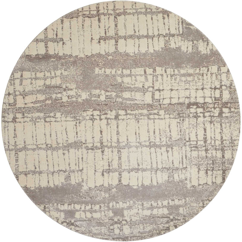 Stanton Viscose Abstract Indoor Rug, Round 8'