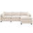 102" Corduroy L-Shaped Couch 3-Seater With Movable Ottoman-1842814028