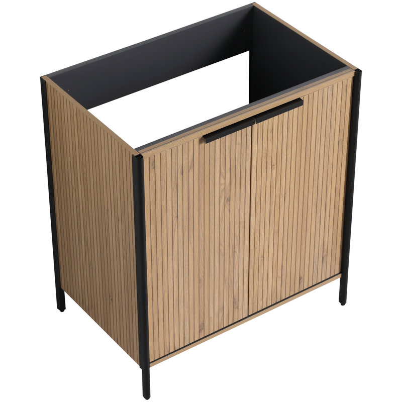 Armoire de salle de bain café 30 po - Contreplaqué de meuble-lavabo moderne, teinte