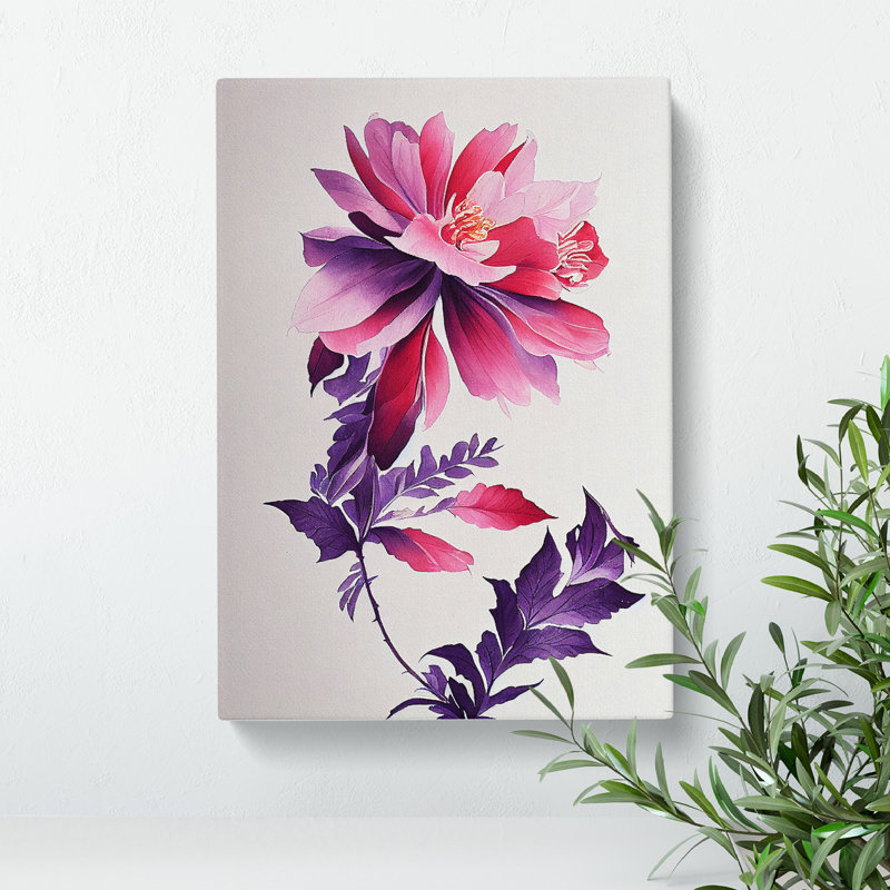 The Watercolour Flower - Wrapped Canvas Painting, 50cm H x 35cm W x 3cm D