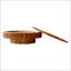 Table basse ovale avec rangement caché, placage en bois massif, décor moderne pour le salon et la chambre à coucher-893865364