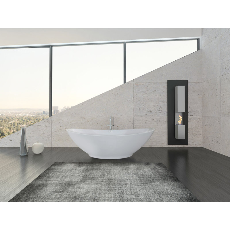 Logan 72'' L Air Bathtub, White, Satin Brass