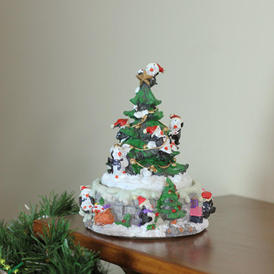 65 Penguins and Christmas Tree Rotating Music Box