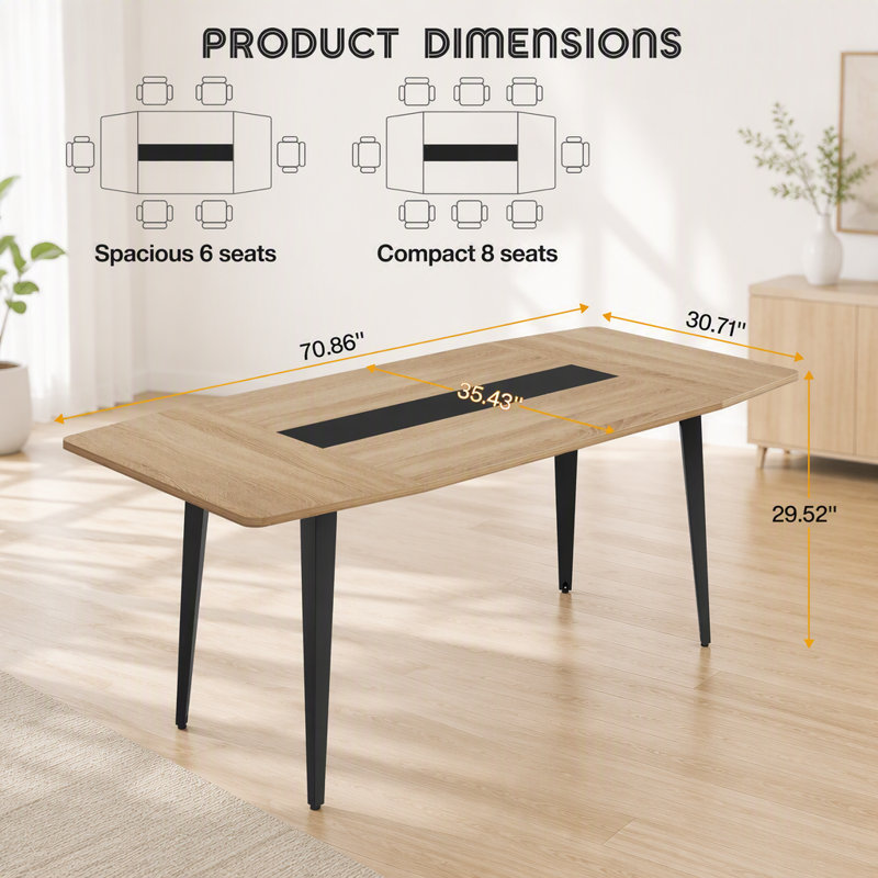 Table de bureau en forme de bateau, table de réunion, table de conférence au design contemporain