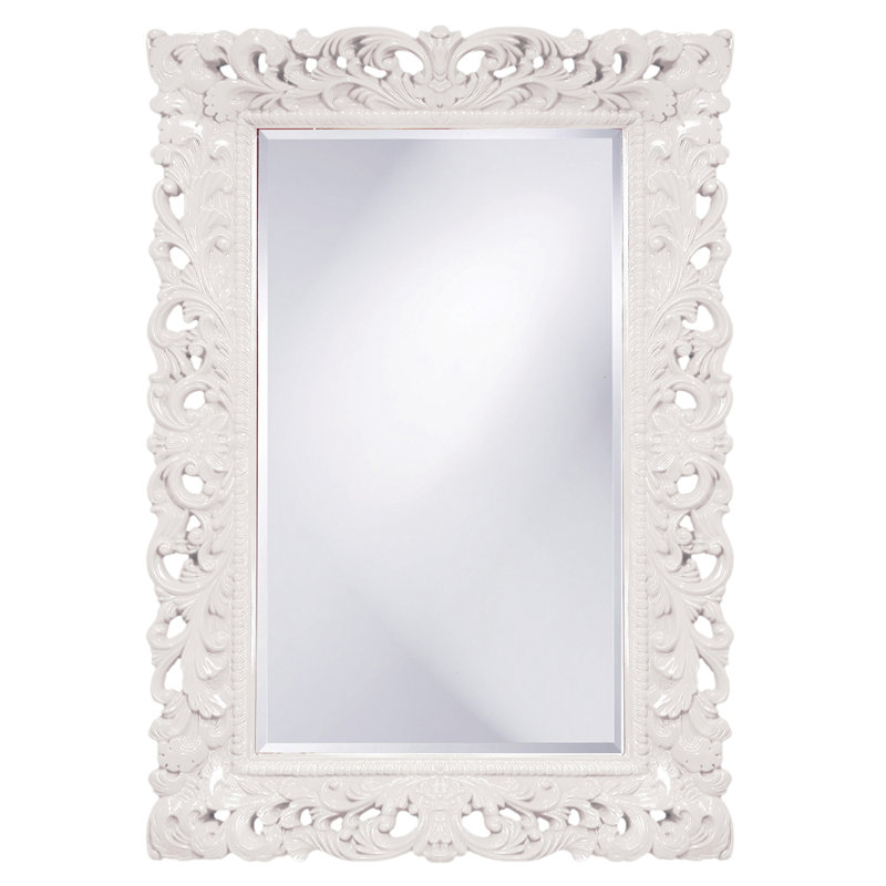 Luise Ornate Beveled Framed Accent Mirror, White